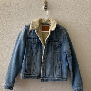 SOLD- Denim Sherpa Trucker Jacket